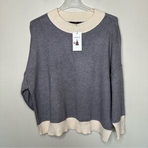 Gray and Cream Women's Sweater